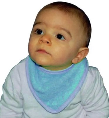 Repas - Bavoir - Bavoir bandana coton éponge 21 x 12cm bleu
