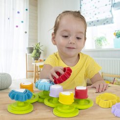 Jouets - Jouets à Empiler ou à Encastrer - Jeu de formes et engrenages - jouet bébé educatif - jeu formes et empilage