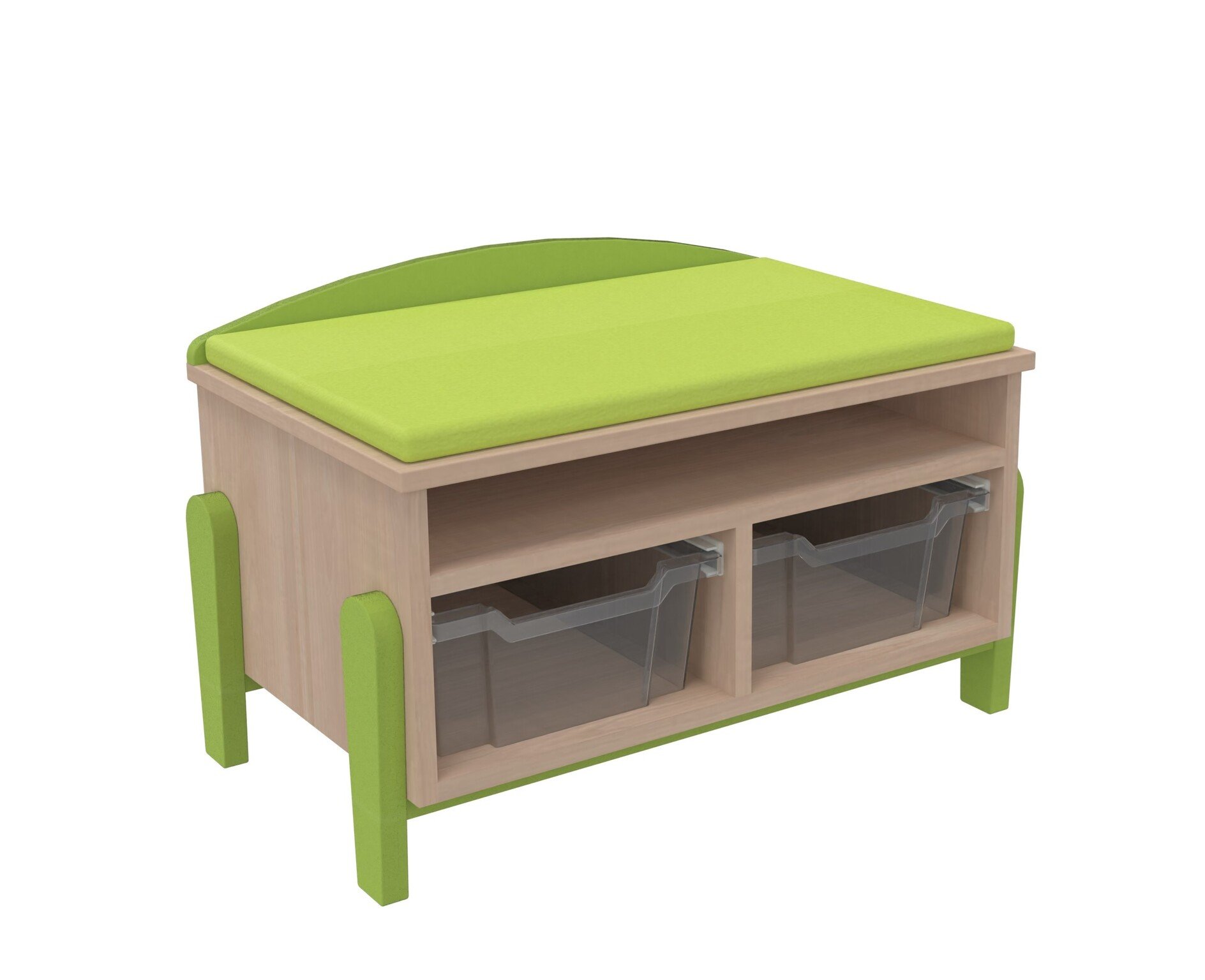 Banc de rangement 1 tablette avec 2 casiers Vert pomme