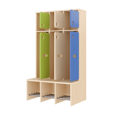 Mobilier - Banc vestiaire & Porte Manteaux - Vestiaire 3 places avec assise T1 - WIS