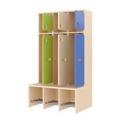 Mobilier - Banc vestiaire & Porte Manteaux - Vestiaire 3 places avec assise T1 - WIS