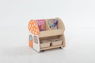 Mobilier - Meuble de rangement scolaire - Bibliothèque crèche champignon