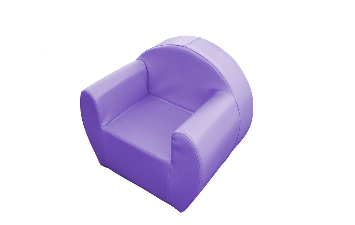 Fauteuil enfant pdg club mousse pvc uni 20 cm parme