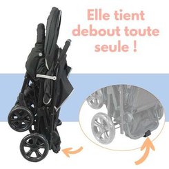 Puériculture - Poussette - Poussette double bébé légère compacte