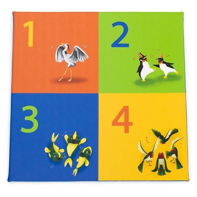 Motricité - Tapis de motricité bébé et enfant - Tapis de gym ludique les chiffres 130 x 130 x 3 cm