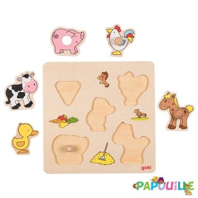 Jeux - Jeux Éducatifs et Puzzle - De // ferme, puzzle relief à encastrements 1 ans et plus