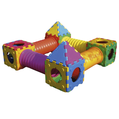 Mobilier - Aire de jeux et structure extérieure - Aire de jeux cubique tunnel - 2 cubes triangles