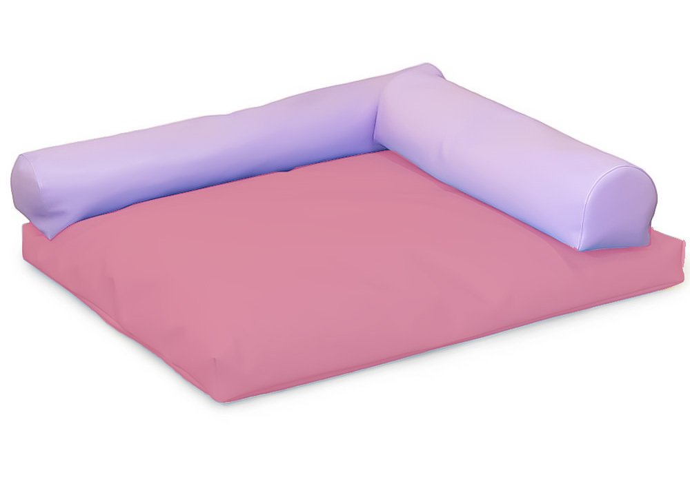 Coussin carré avec rouleaux lilas rose