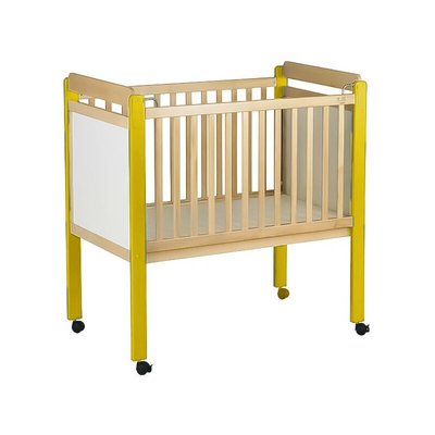 Couchage - Lit Crèche en Bois bébé, enfant - Lit crèche 100 x 50 cm jaune wkc