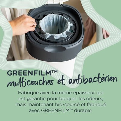 10 Recharges Pour Poubelle à Couches Film Antibactérien Multicouche Anti- Odeurs, Compatibles Avec Tommee Tippee Sangenic Tec