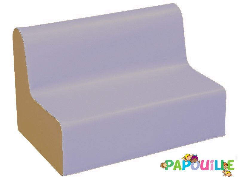 Banquette enfant 2 à 3 places en mousse pvc h. 17cm chocolat taupe