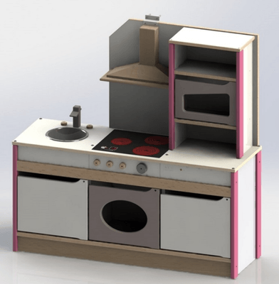 Mobilier - Mobilier de jeux d'imitation - Combine cuisine framboise wkc