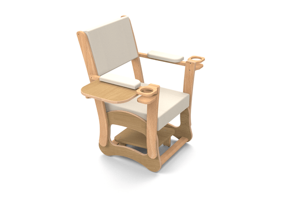 Puériculture - Fauteuils, coussins et accessoires d'allaitement - Fauteuil d'allaitement en bois avec repose pieds