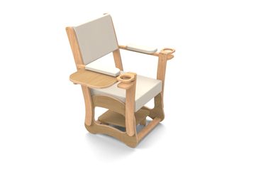 Puériculture - Fauteuils, coussins et accessoires d'allaitement - Fauteuil d'allaitement en bois avec repose pieds
