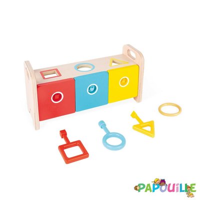 Jouets - Jouets à Empiler ou à Encastrer - Boite à clefs, apprentissage formes et couleurs