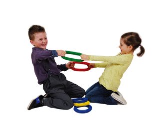 Motricité - Baby gym - Lot de 4 anneaux tactiles