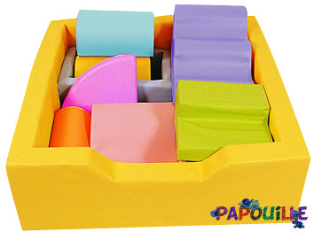 Motricité - Piscine à balles - Kit piscine à balles aventure avec modules en mousse pvc jaune