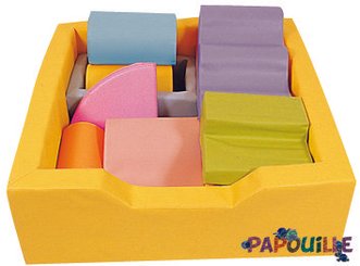 Motricité - Piscine à balles - Kit piscine à balles aventure avec modules en mousse pvc jaune