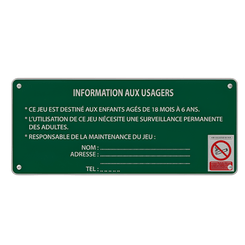 Mobilier - Aire de jeux et structure extérieure - Panneau d'information