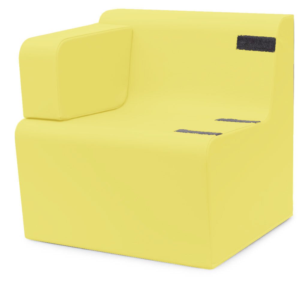 Fauteuil individuel allaitement 1 accoudoir jaune pastel