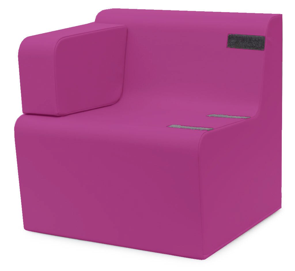 Fauteuil individuel allaitement 1 accoudoir fuchsia