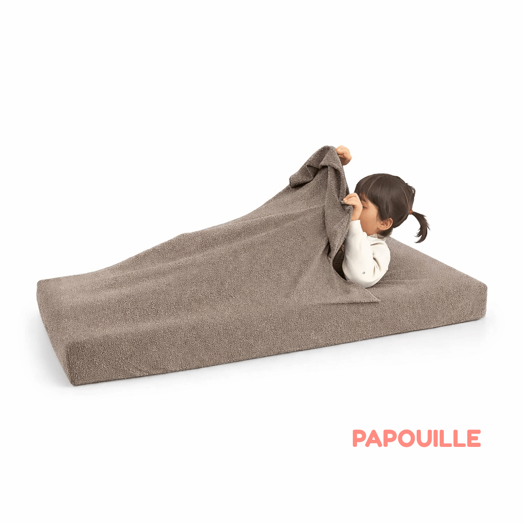 Combi drap éponge portefeuille 60 x 120 cm - Taupe
