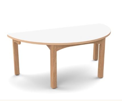 Table en bois 1/2 lune T6 - Blanc