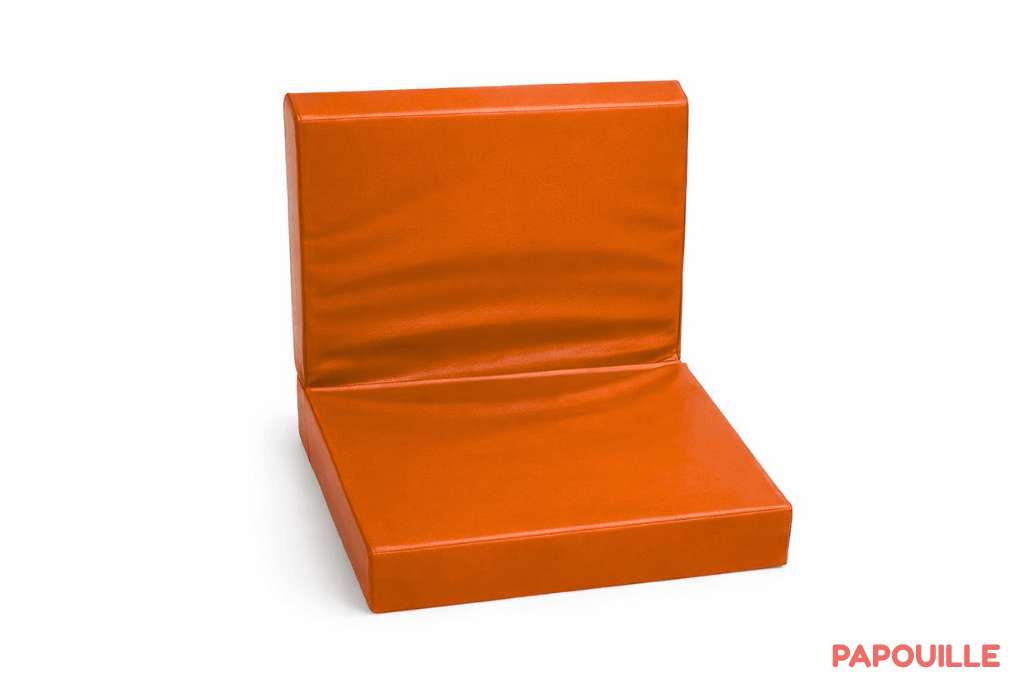 Siège assise au sol individuelle sans armature orange