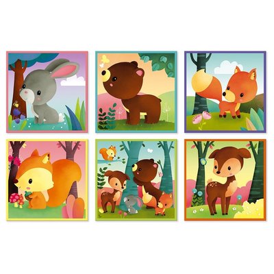 Jeux - Jeux Éducatifs et Puzzle - Kubkid - animaux de la forêt - 9 cubes