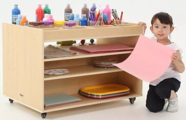 Mobilier - Meuble de rangement scolaire - Chariot de rangement pour l'art