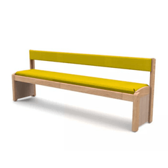 Mobilier - Banc vestiaire & Porte Manteaux - Banc en bois avec dossier jaune wkc