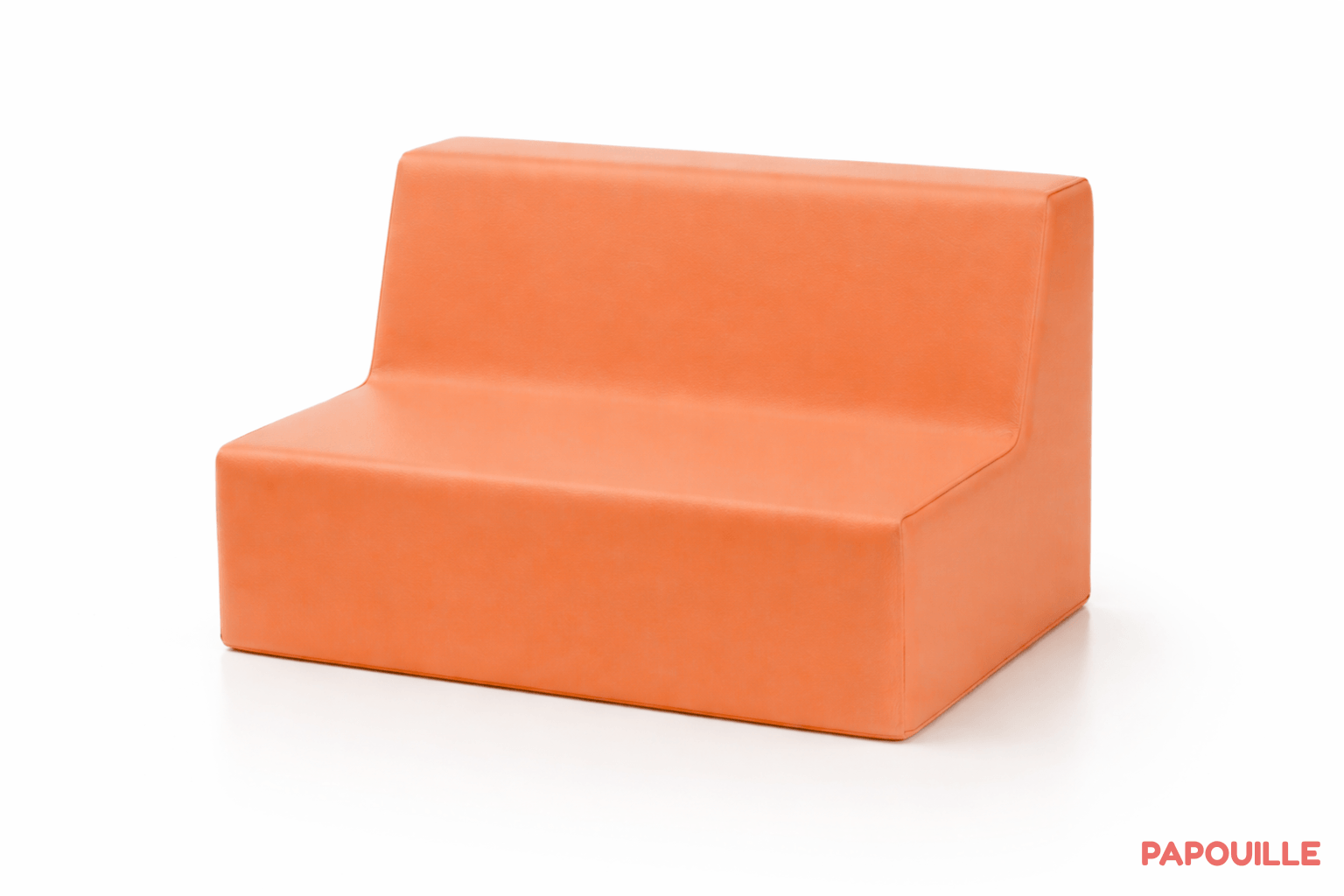 Banquette enfant 2 à 3 places en mousse pvc h. 17cm orange