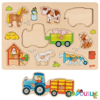 Jeux - Jeux Éducatifs et Puzzle - Puzzle tracteur avec remorques - 1 ans et plus