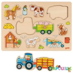 Jeux - Jeux Éducatifs et Puzzle - Puzzle tracteur avec remorques - 1 ans et plus