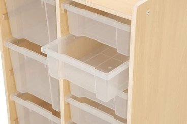 Mobilier - Meuble de rangement scolaire - Étagère à 2 rangées avec 6 petits bacs et 3 grands