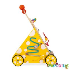 Jeux - Porteurs, Draisiennes, Marcheurs - Chariot multi-activités chat en bois enfant (janod)