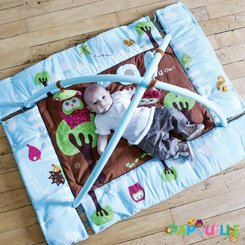 Jouets - Tapis et Jeux d'Éveil, Portiques d'Activité - Tapis d 'eveil avec arche de jeux chouette bleu