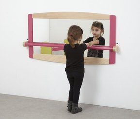 Mobilier - Chevalets et Miroirs  - Miroir + barre de soutien framboise