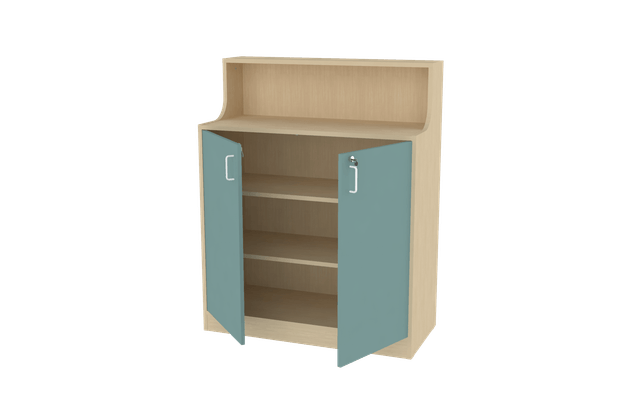 Mobilier - Meuble de rangement scolaire - Meuble d'accueil - 100 x 124 x 45 - bleu