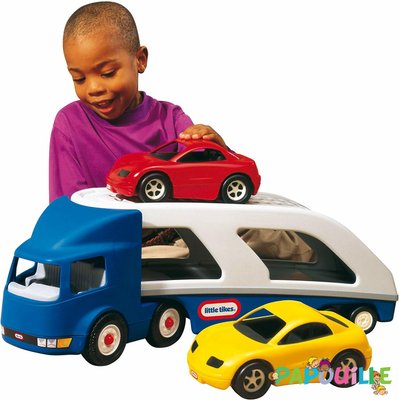 Jouets - Garages, Voitures et Circuits pour Enfant - Grand camion remorque porte-voiture - véhicule miniature