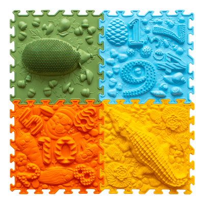 Motricité - Eveil Sensoriels et Tactiles - Tapis puzzle sensoriel - Forêt