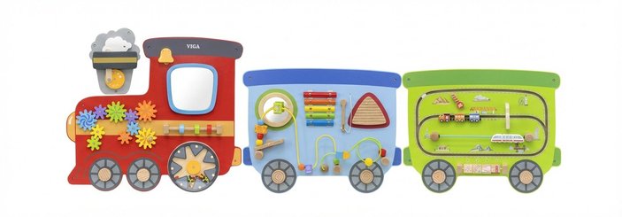 Motricité - Structure et panneaux D'activités - Train Mural d'activités - 18 Mois +