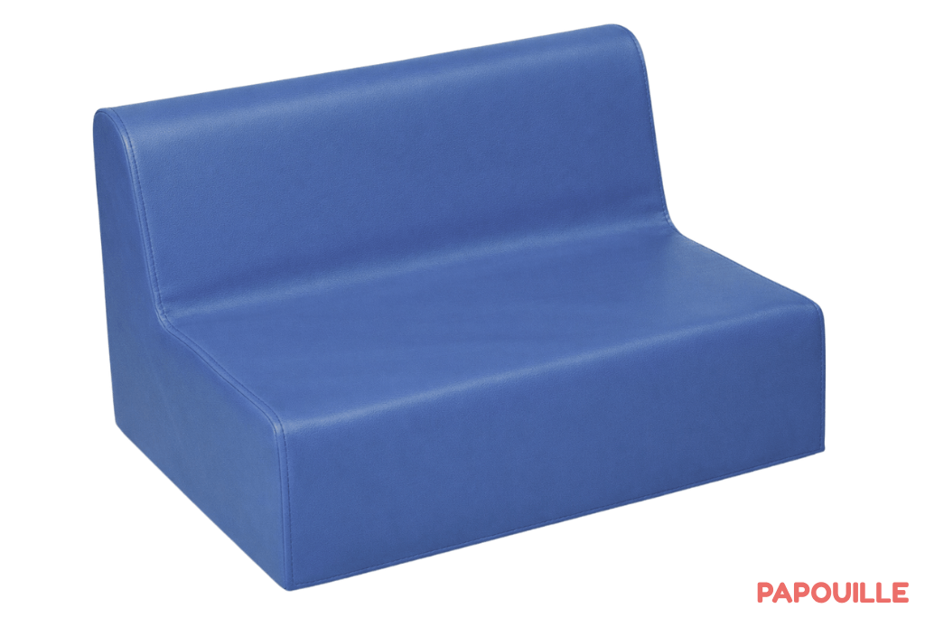 Banquette enfant 2 à 3 places en mousse pvc h. 17cm bleu