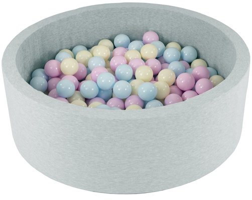 Motricité - Piscine à balles - Piscine à balles pour bébé avec 200 balles 90x30cm grise balle pastels