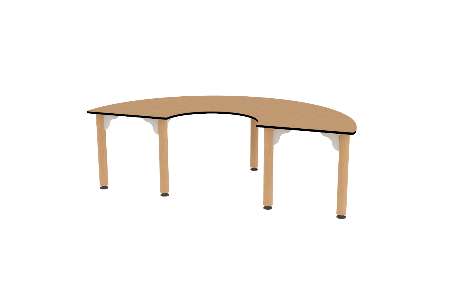 Table demi lune réglable 150 x 75cm - T00 - T2 - Naturel