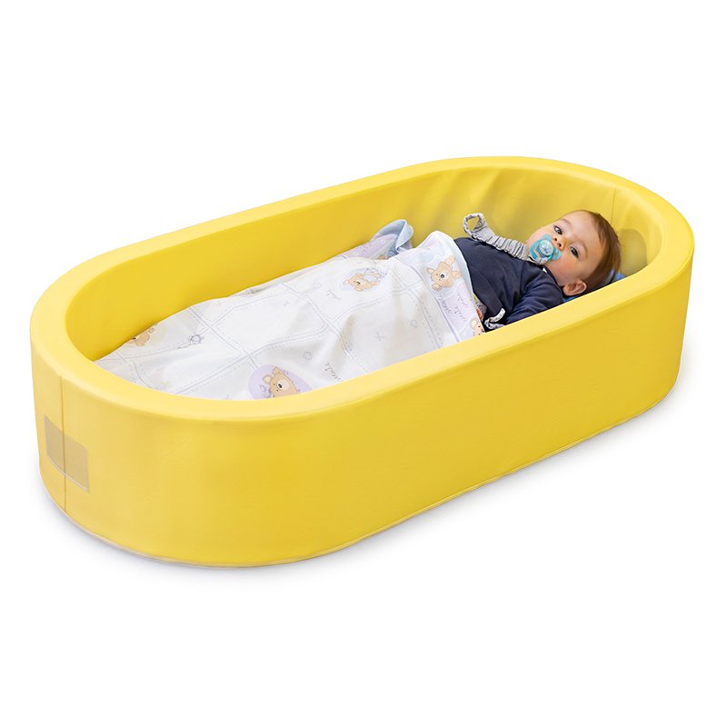 Lit couchette en mousse ovale jaune