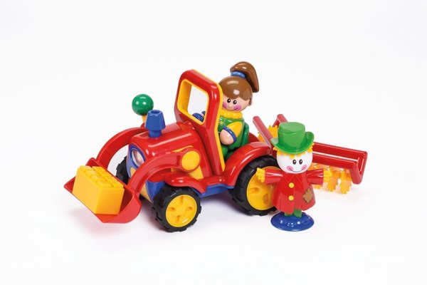 Jouets - Figurines - De // la fermière et son ami avec tracteur