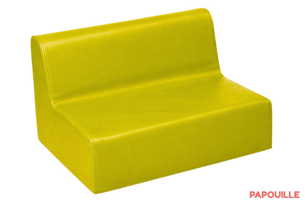 Banquette enfant 2 à 3 places en mousse pvc h. 17cm jaune