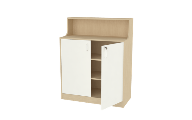 Mobilier - Meuble de rangement scolaire - Meuble d'accueil - 3 étages - blanc