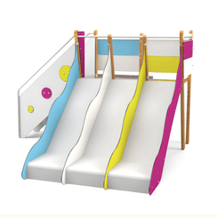 Mobilier - Aire de jeux et structure extérieure - Structure de jeux 3 toboggans H 114 cm - Tobo'Gliss fixations courtes